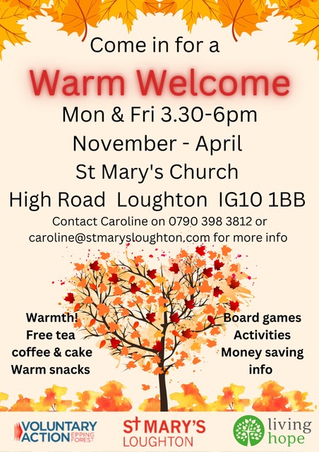 Warm Welcome Nov-April Mon&Wed