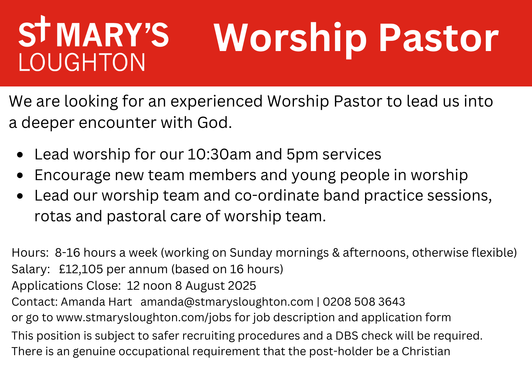 Worship Pastor Advert close 8.