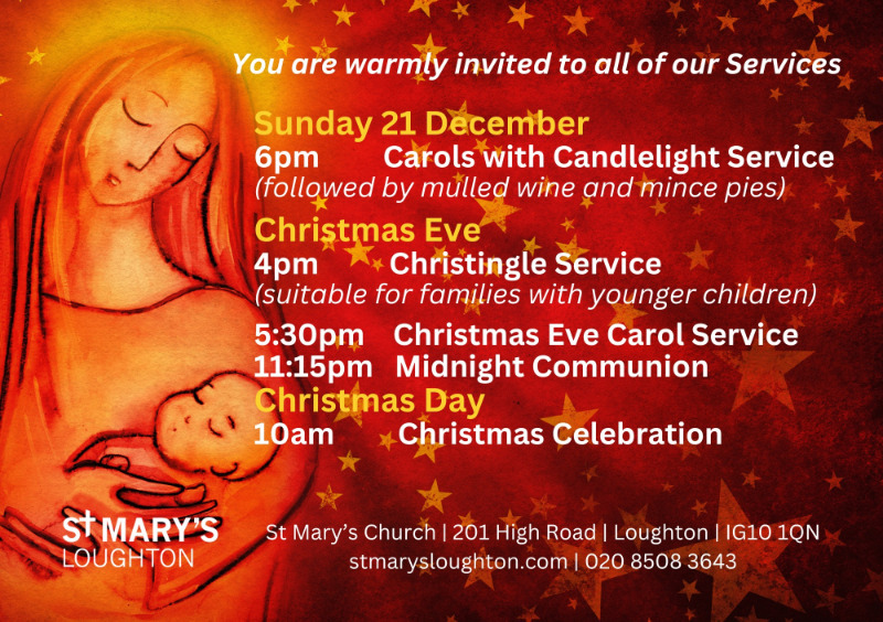 Christmas services 2025 Postca